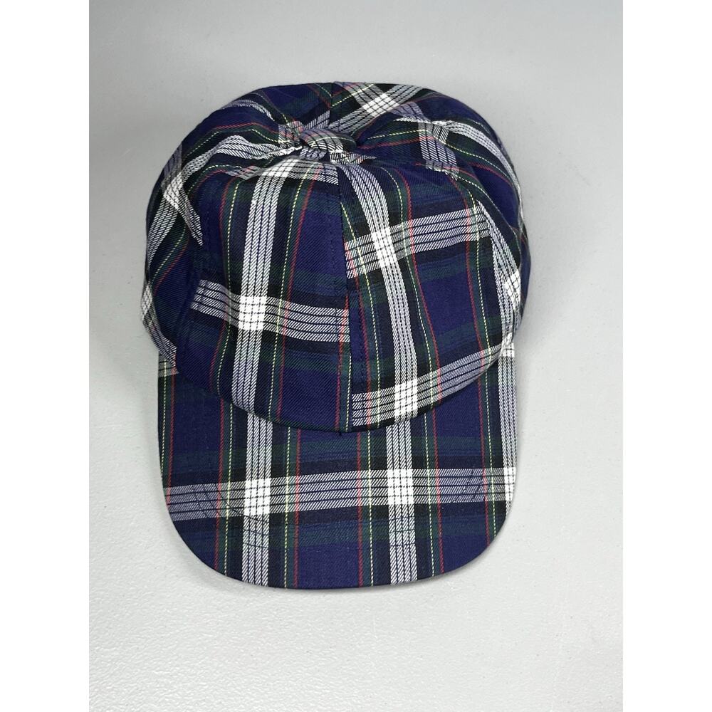 Enjoi Plaid Cap Hat Cotton Adjustable Blue White OSFM Skater Skateboard Retro